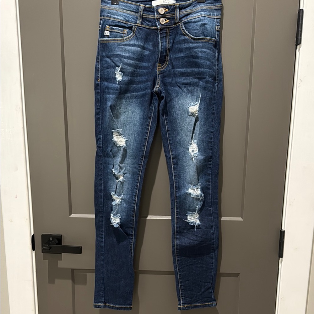 KanCan Blue Skinny Distressed Jeans
